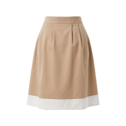 Beige Cotton Women Skirt