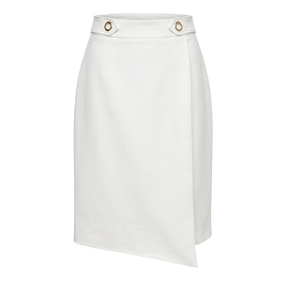 White Polyester Women Skirt