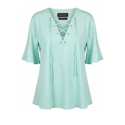 Light Blue Cotton Women Shirt