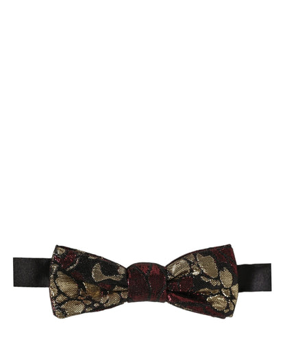 Multicolor Floral Jacquard Adjustable Neck Papillon Bow Tie