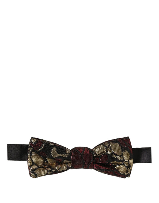 Multicolor Floral Jacquard Adjustable Neck Papillon Bow Tie
