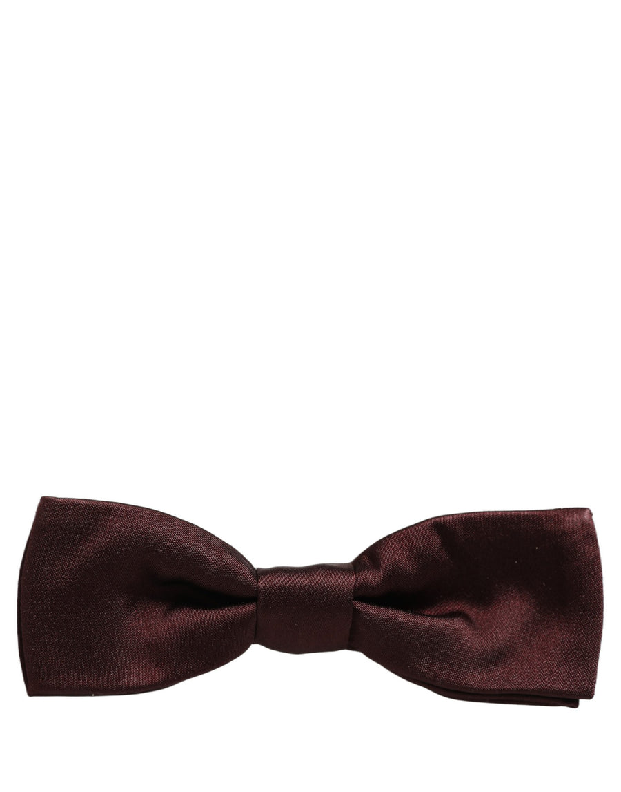 Men Brown 100% Silk Adjustable Neck Papillon Bow Tie