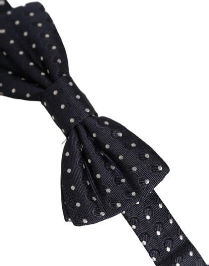 Black White Polka Dot Adjustable Neck Papillon Bow Tie