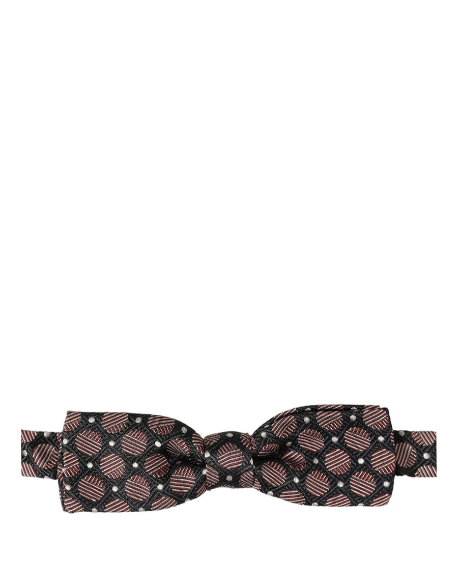 Multicolor Geometric Silk Adjustable Neck Papillon Bow Tie