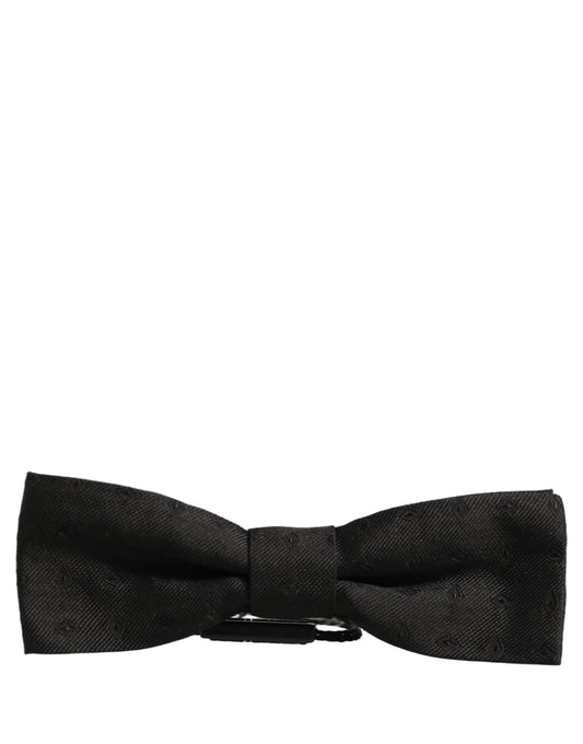 Men Black 100% Silk Adjustable Neck Papillon Bow Tie