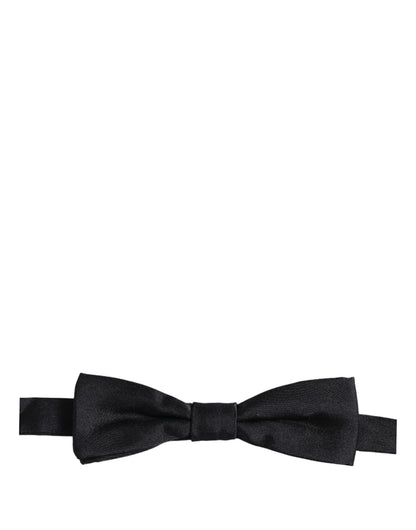 Men Black 100% Silk Adjustable Neck Papillon Bow Tie