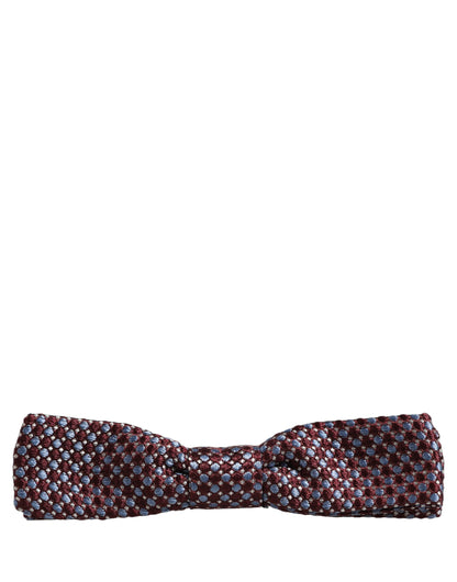 Blue Burgundy Woven Adjustable Neck Papillon Bow Tie