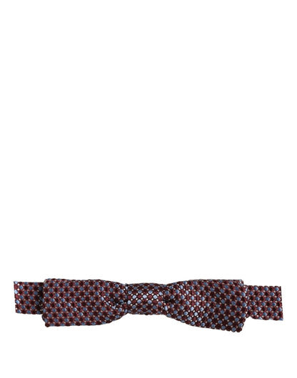 Blue Burgundy Woven Adjustable Neck Papillon Bow Tie