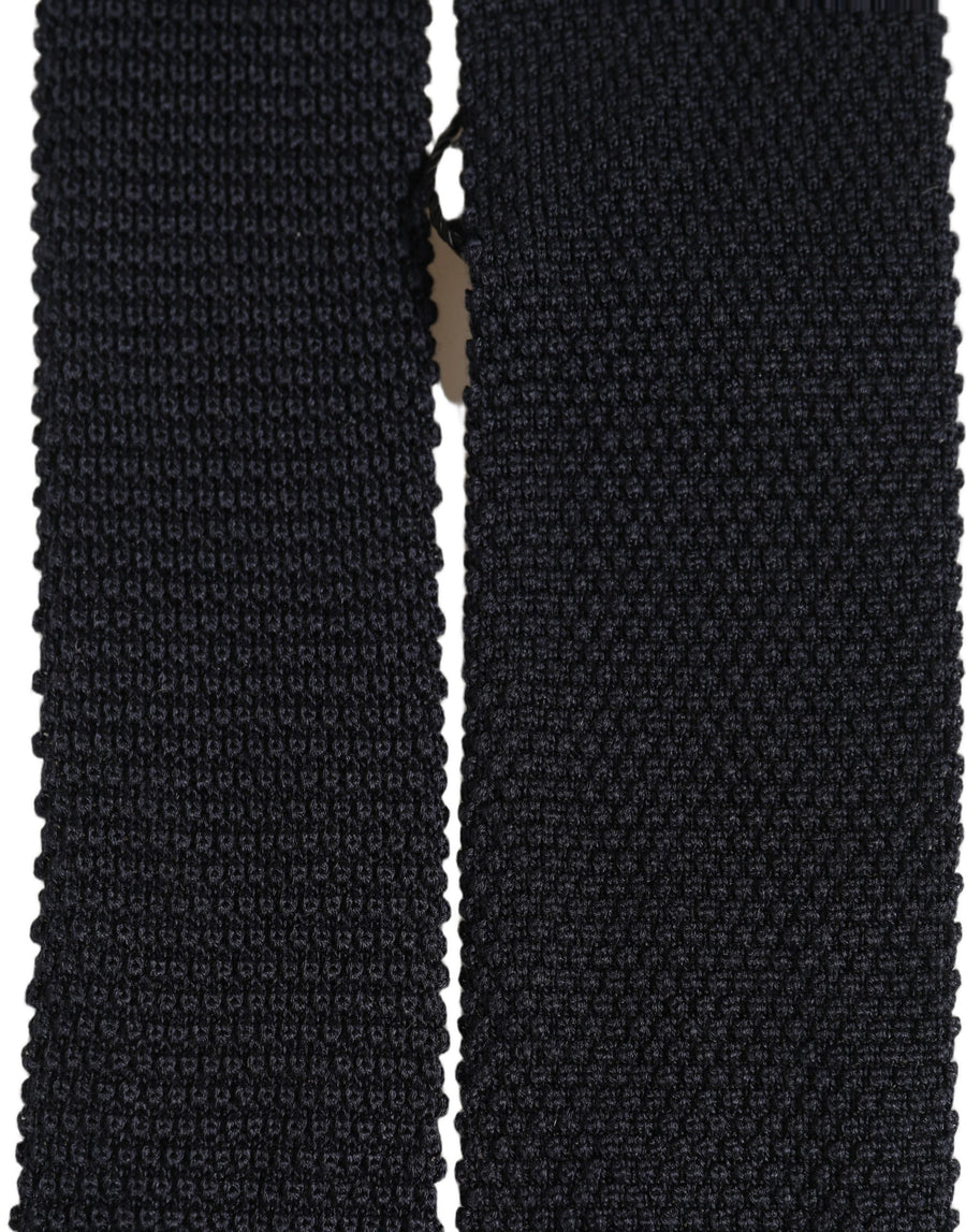 Men Black 100% Silk Adjustable Men Tied Necktie Tie
