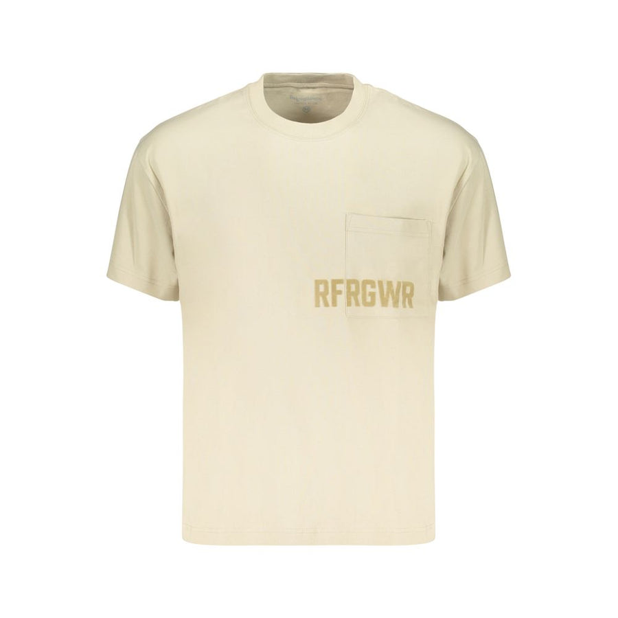 Beige Cotton Mens T-Shirt