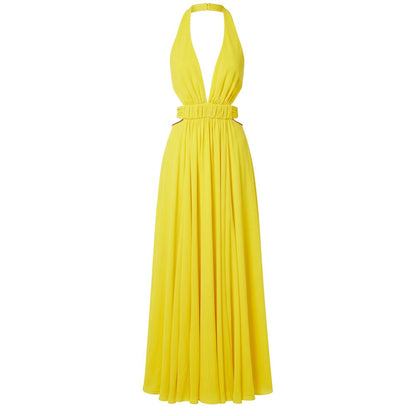 Yellow Viscose Women Dress