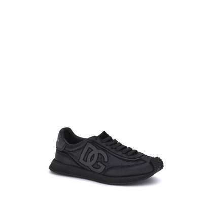 Black Fabric Athletic Sneakers