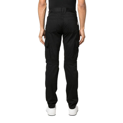 Black Cotton Cargo Pants