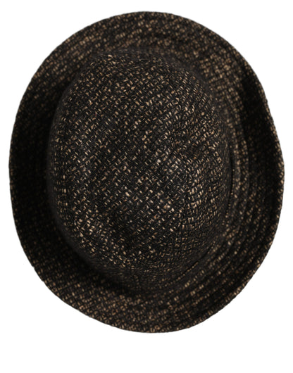 Gray Melange Blended Textured Tweed Capello Hat