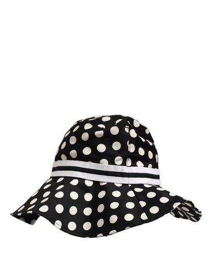 Black White Polka Dot Cotton Bucket Capello Hat