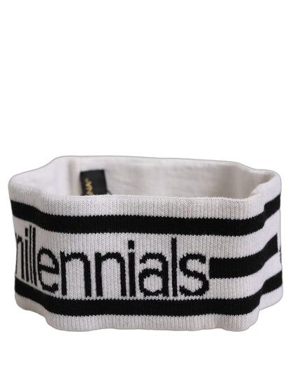 White Wool Knit #DGmillennials Head Band One Size Hat