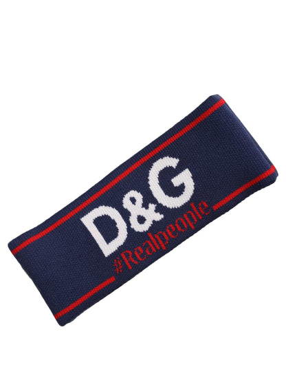 Navy Blue Wool Knitted D&G Queen Head Band One Size Hat