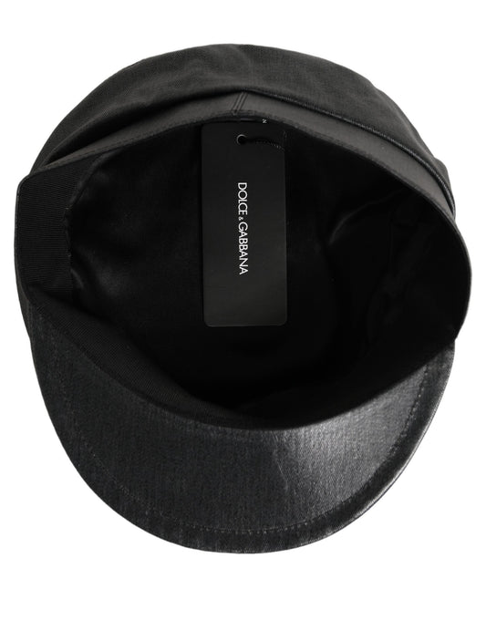 Black Cotton Gold DG Chain Baker Boy Capello Hat