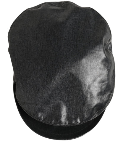 Black Cotton Gold DG Chain Baker Boy Capello Hat