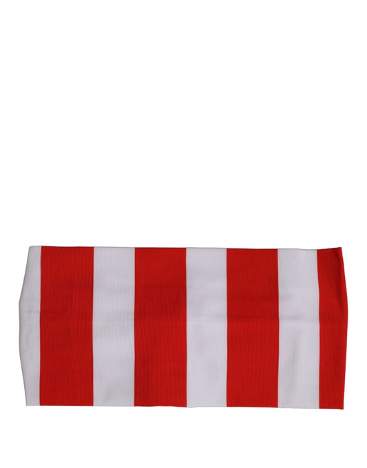 Red White Stripes Nylon Head Wrap One Size Headband