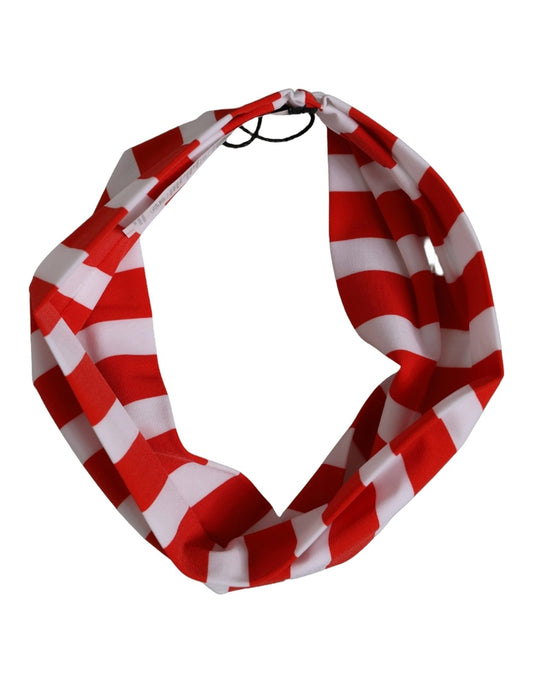 Red White Stripes Nylon Head Wrap One Size Headband
