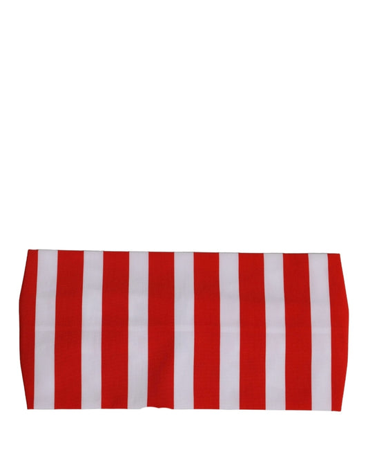 Red White Stripes Nylon Head Wrap One Size Headband