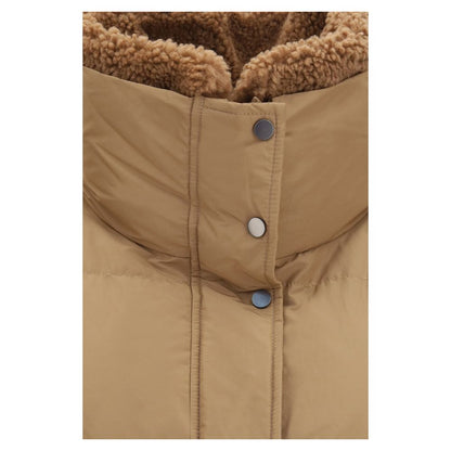 Beige Goose Down Full-Length Jacket