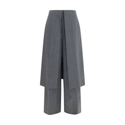 Gray Polyester Dress Pants