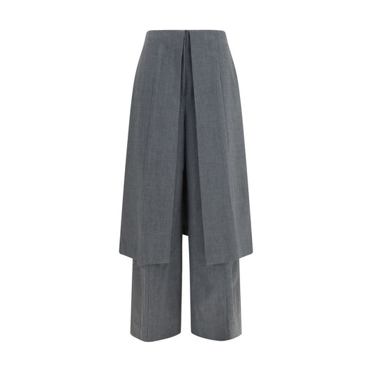 Gray Polyester Dress Pants
