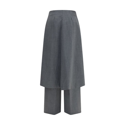 Gray Polyester Dress Pants