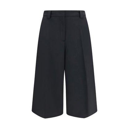 Black Polyester Casual Pants