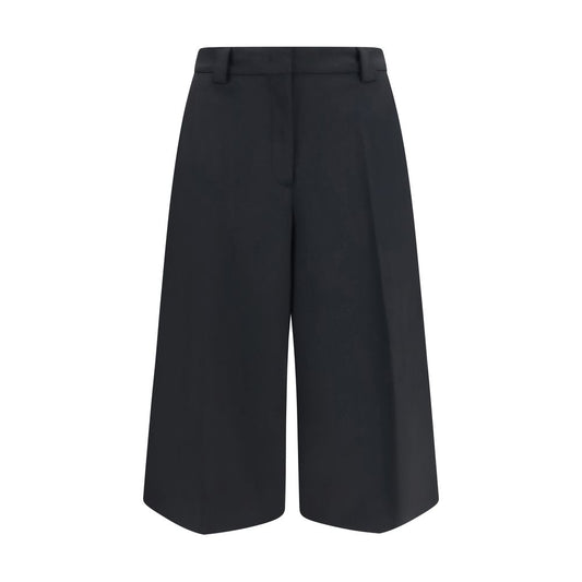 Black Polyester Casual Pants
