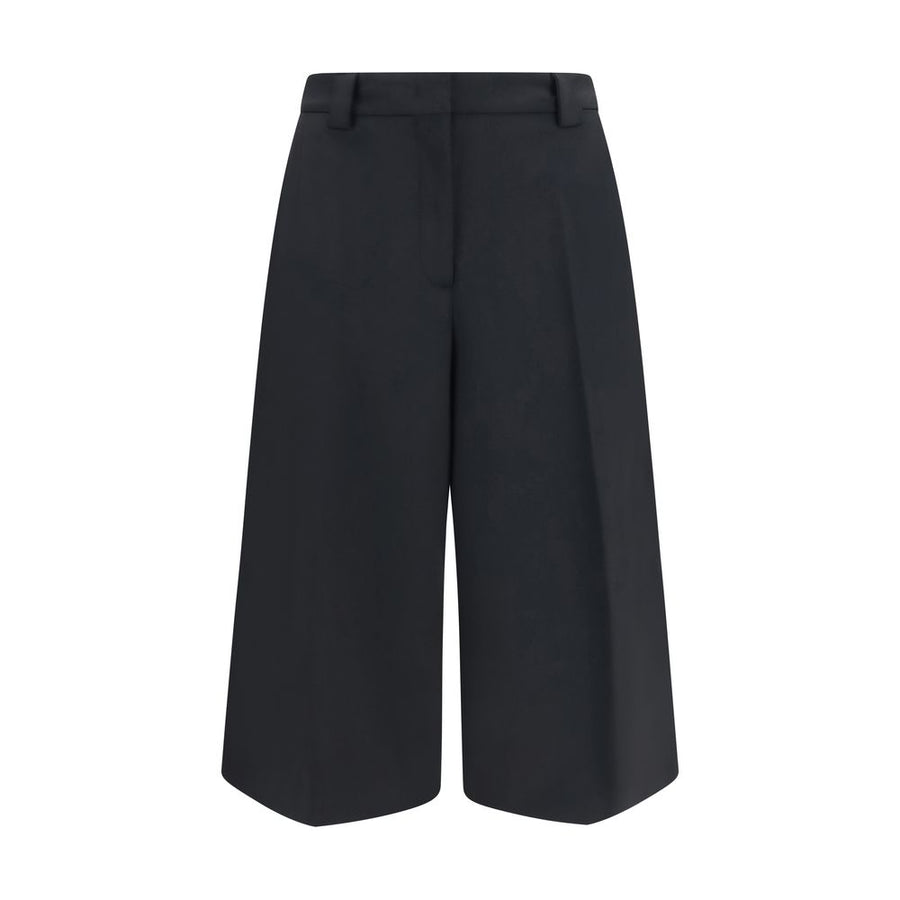 Black Polyester Casual Pants