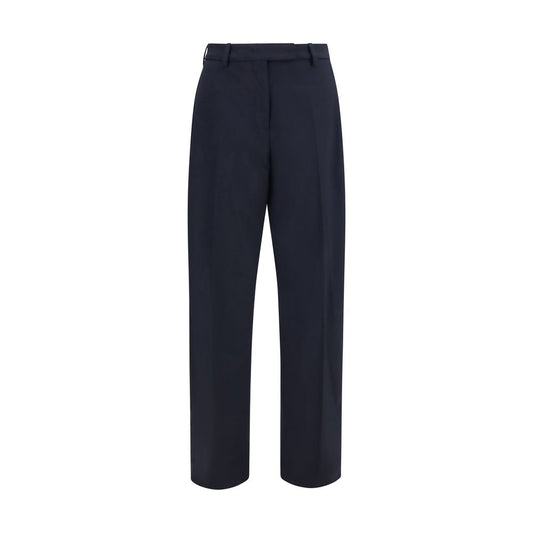 Blue Polyester Dress Pants