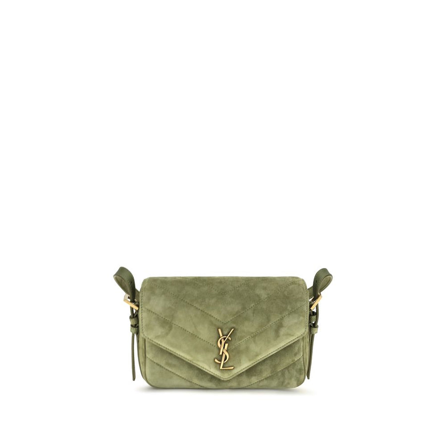 Bicolor Suede Leather Shoulder Bag