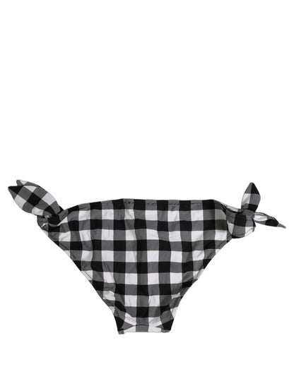 Black White Checkered Beachwear Bikini Bottom