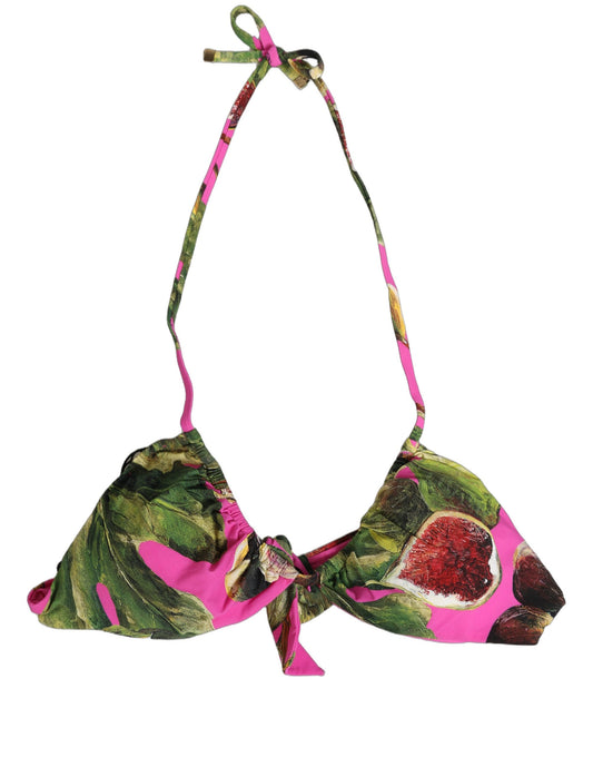 Fuchsia Pink Fig Print Beachwear Bikini Top