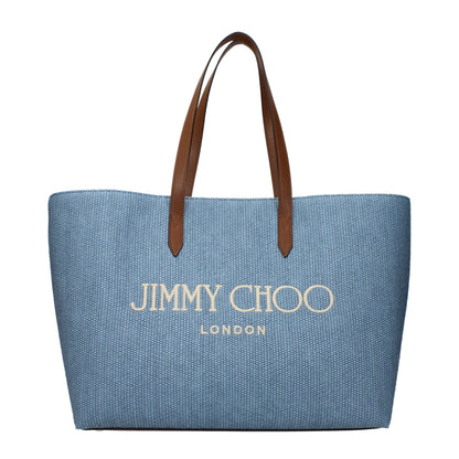 Light Blue Fabric Shoulder Bag