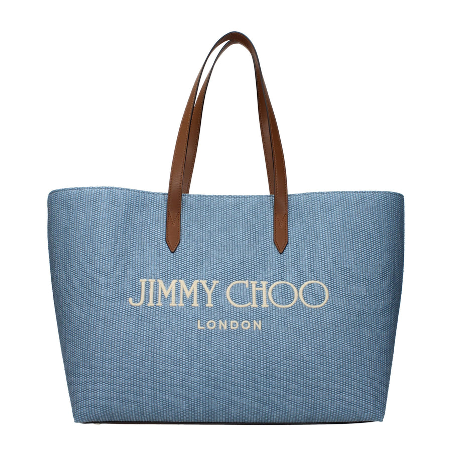 Light Blue Fabric Shoulder Bag