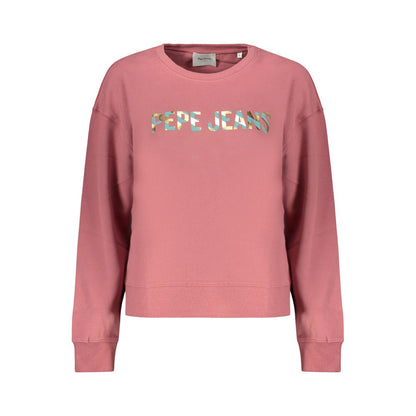 Pink Cotton Women Sweatshirt
