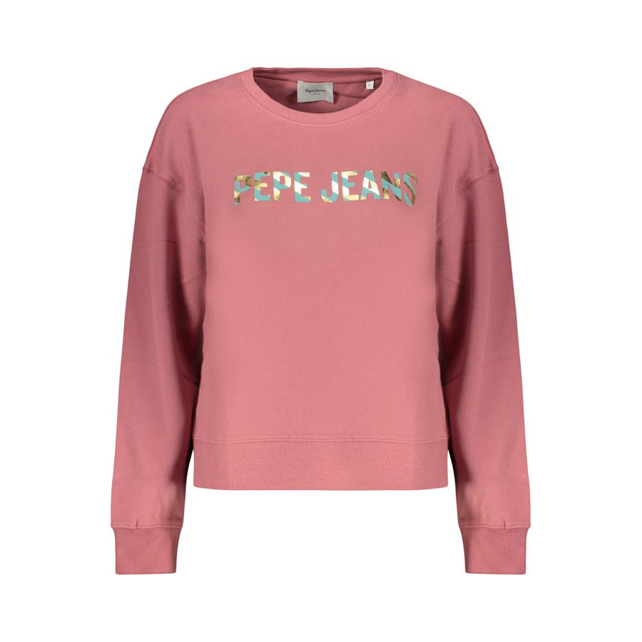 Pink Cotton Women Sweatshirt