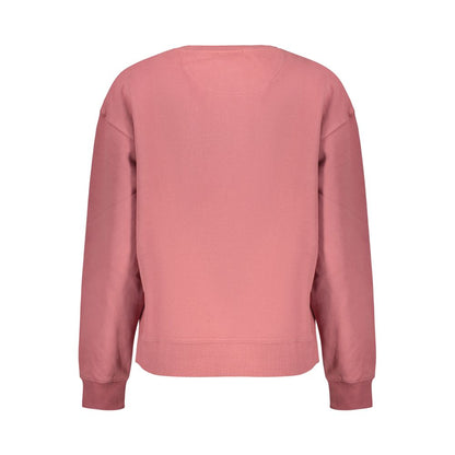 Pink Cotton Women Sweatshirt