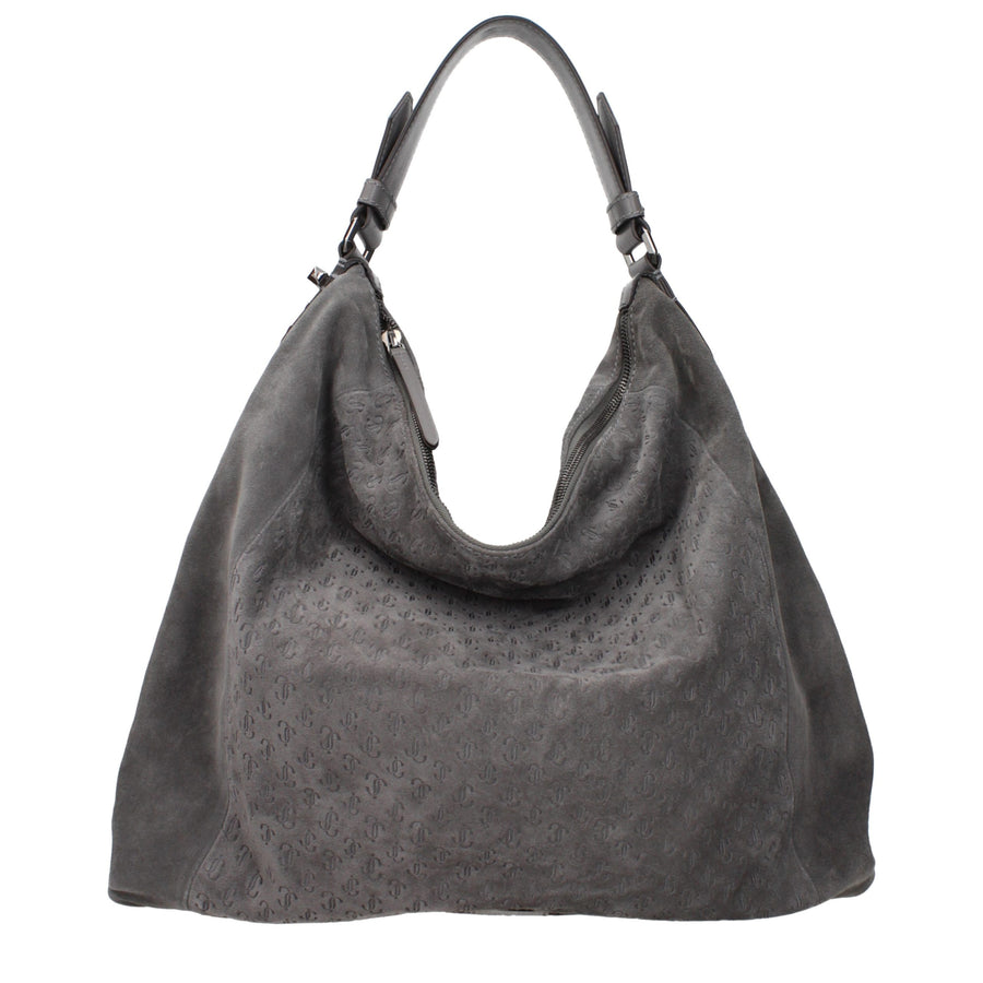 Gray Leather Shoulder Bag