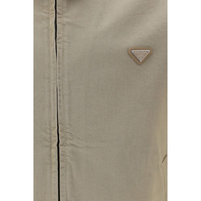 Beige Cotton Denim Jacket