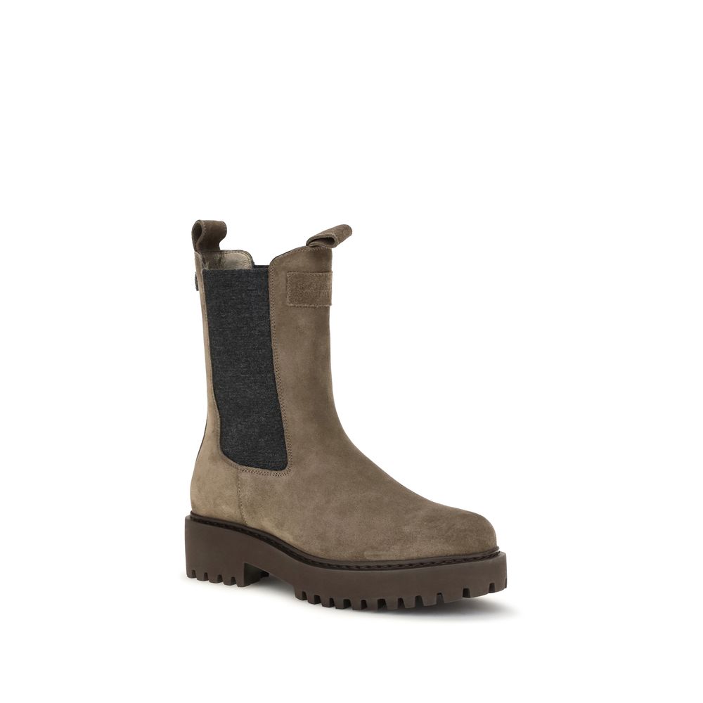 Brown Calf Leather Bos Taurus Ankle Boots
