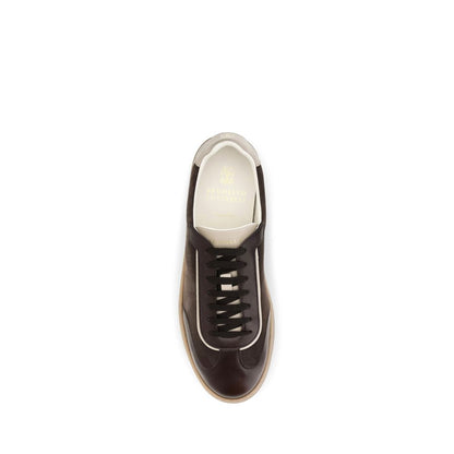 Brown Calf Leather Bos Taurus Low Top Sneakers