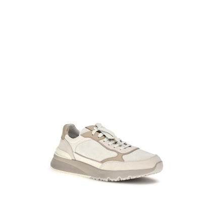 Beige Calf Leather Bos Taurus Athletic Sneakers
