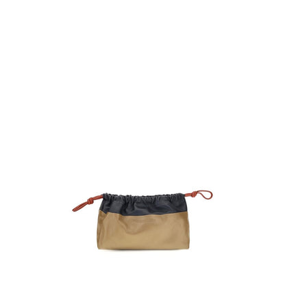 Beige Calf Leather Bos Taurus Clutch Bag
