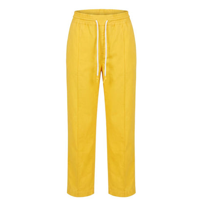 Yellow Cotton Women Pant