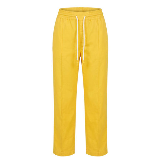 Yellow Cotton Women Pant